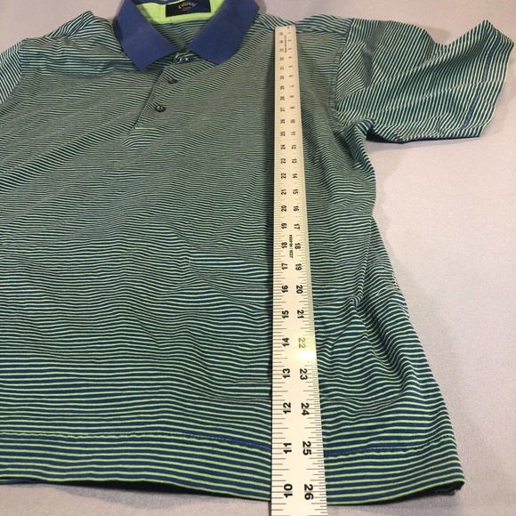 Callaway Collection Polo Men's Size Medium Button Green/Blue Egyptian Cotton - Picture 3 of 6
